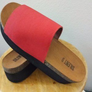 Free people platform red sandals